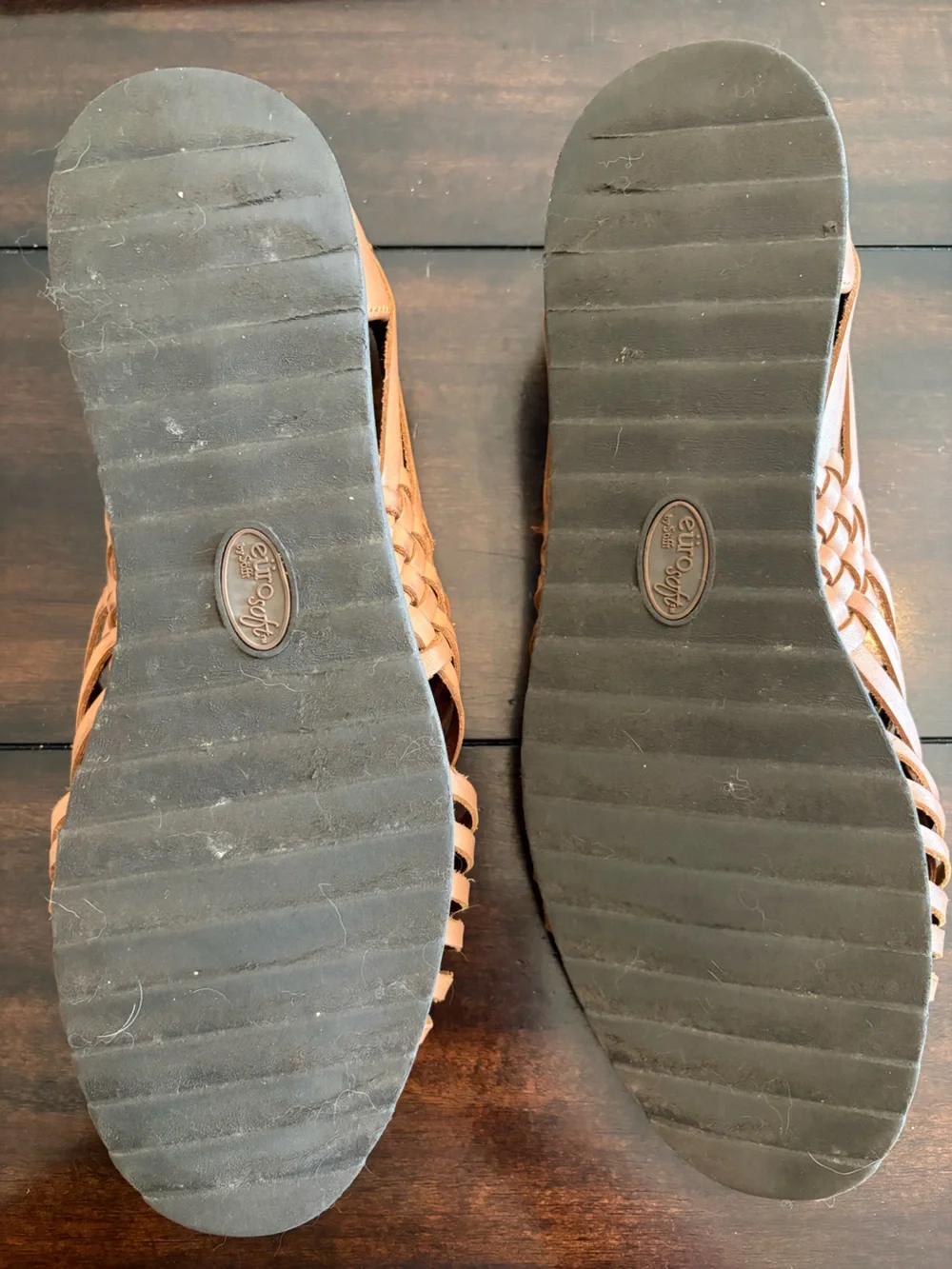 Woven Leather Flats in Cognac Brown - Women